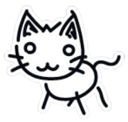 2D Kitty Sticker