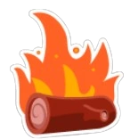 Campfire Log Sticker