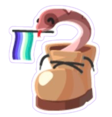 Gay Snake in a Boot Sticker