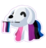 Gender Fluid Ghost Dog Sticker