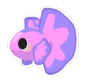 Pink Betta Fish Sticker