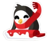 Sledding Penguin Sticker